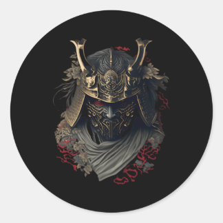 Samurai Helm Warrior Bushido Oni Japanse cultuur Ronde Sticker