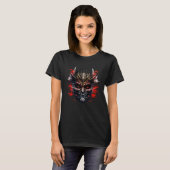 Samurai Helm Warrior Bushido Oni Masker Japans C T-shirt (Voorkant volledig)