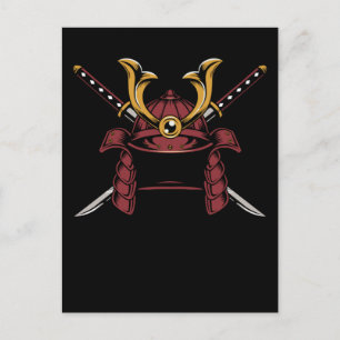 Samurai Helmet Japanse Samurai Warrior Briefkaart