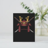 Samurai Helmet Japanse Samurai Warrior Briefkaart (Staand voorkant)