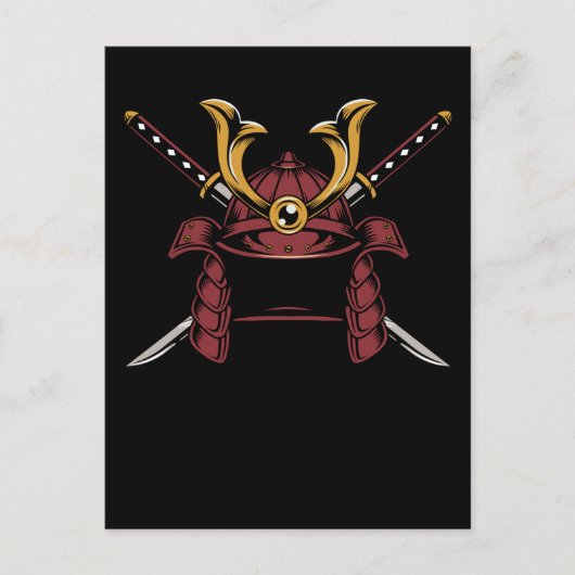 Samurai Helmet Japanse Samurai Warrior Briefkaart (Voorkant)