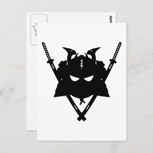 Samurai Helmet & Swords Briefkaart (Voorkant / Achterkant)