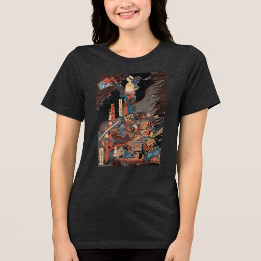 Samurai Hero Minamoto no Yorimitsu Tri-Blend Shirt (Voorkant)