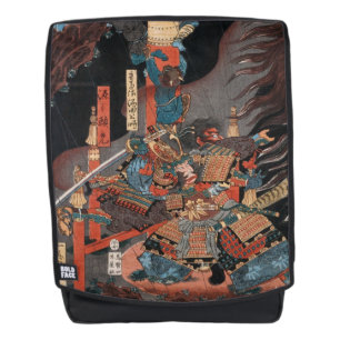 Samurai Hero Yorimitsu:  Japans Woodblock Rugtassen