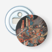 Samurai Hero Yorimitsu:  Woodblock Art Button Flesopener (Voorkant)