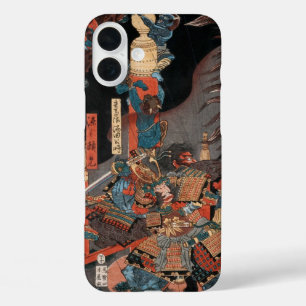 Samurai Hero Yorimitsu:  Woodblock Art iPhone 16 Plus Hoesje