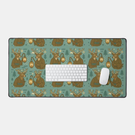 Samurai-hert met gaminglantaarn  bureaumat (Keyboard & Muis)