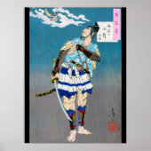 Samurai Holding a Katana, Tsukioka Yoshitoshi Poster (Voorkant)