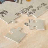 Samurai Holding Lantern Ukiyo-e Jigzaag Puzzle Legpuzzel (Zijkant)