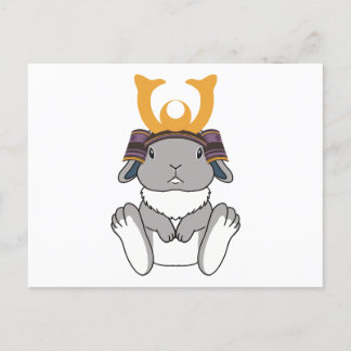 Samurai Holland Lop Rabbit Warrior Gray Briefkaart