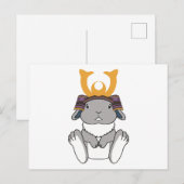 Samurai Holland Lop Rabbit Warrior Gray Briefkaart (Voorkant / Achterkant)