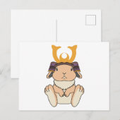 Samurai Holland Lop Rabbit Warrior Orange Briefkaart (Voorkant / Achterkant)