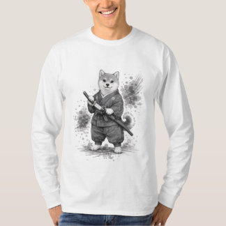 【Samurai Husky Ink Art Long Sleeve】 T-shirt