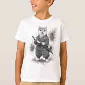 【Samurai Husky Ink Art T-Shirt】 T-shirt (Voorkant)
