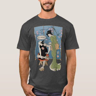 Samurai ik ben gevaccineerd met Ukiyoe Geisha (2) T-shirt