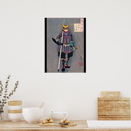 Samurai in Armor, Tsukioka Yoshitoshi Poster (Keuken)