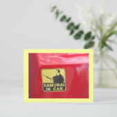 Samurai in auto briefkaart (Staand voorkant)