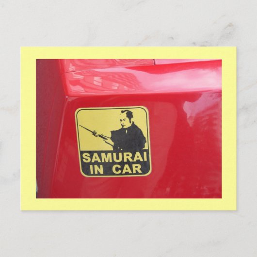 Samurai in auto briefkaart (Voorkant)
