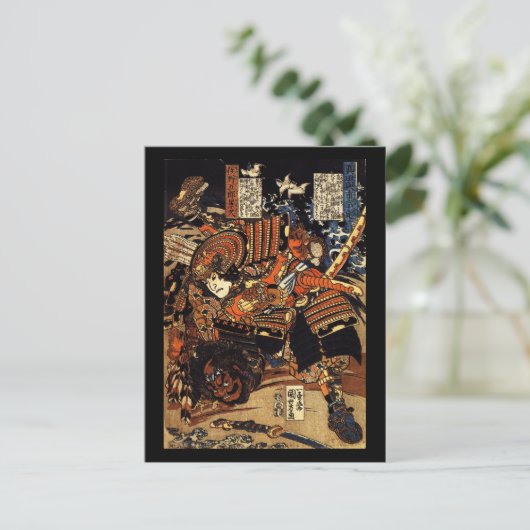 Samurai in Combat, ongeveer 1800's Briefkaart (Staand voorkant)