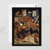 Samurai in Combat, ongeveer 1800's Briefkaart (Voorkant / Achterkant)