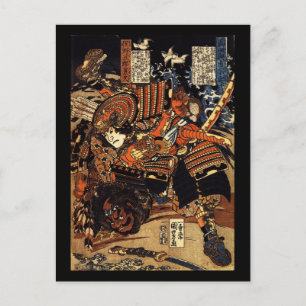 Samurai in Combat, ongeveer 1800's Briefkaart