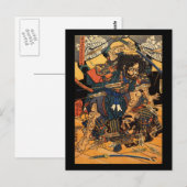 Samurai in Combat, ongeveer 1800's Briefkaart (Voorkant / Achterkant)
