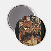 Samurai in Combat, ongeveer 1800's Magneet (Voorkant / Achterkant)
