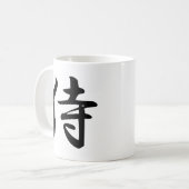 Samurai in de Japanse Kanji Koffiemok (Voorkant links)