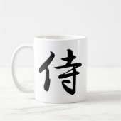 Samurai in de Japanse Kanji Koffiemok (Links)
