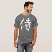 Samurai in de Japanse Kanji T-shirt (Voorkant volledig)