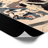 Samurai in de sneeuw met een Spear c. jaren '1800 Poster (Hoek)