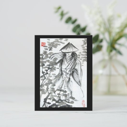 Samurai in het Briefkaart van de bossen (Staand voorkant)