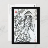 Samurai in het Briefkaart van de bossen (Voorkant / Achterkant)