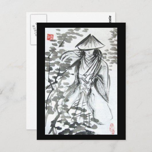 Samurai in het Briefkaart van de bossen (Voorkant / Achterkant)