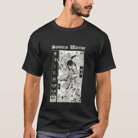 Samurai in het slagveld Samurai krijger ontwerp T-shirt (Voorkant)