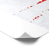 Samurai in Red Robe on White Poster (Hoek)