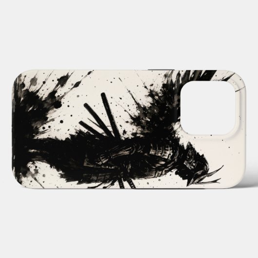 Samurai Ink Art - iPhone Guerrier Coque met Ailes Case-Mate iPhone Case (Achterkant (horizontaal))