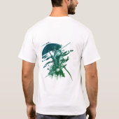 Samurai Ink Art T-Shirt-Double Sided Blue & Green T-shirt (Achterkant)