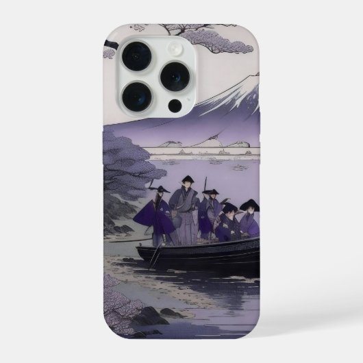 Samurai iPhone 15 Hoesje Mount Fuji Japanse Kunst Pro Case (Achterkant)