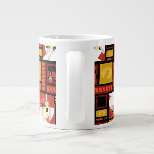 Samurai Jack & Aku Character Art Panel Pattern Grote Koffiekop (Achterkant)