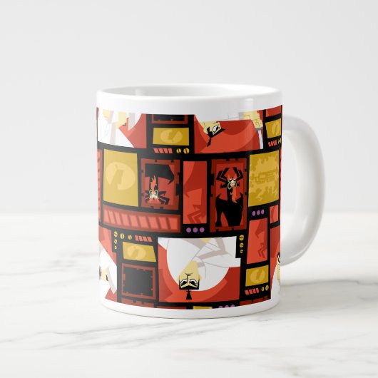 Samurai Jack & Aku Character Art Panel Pattern Grote Koffiekop (Voorkant rechts)