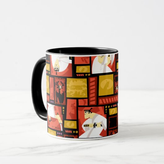 Samurai Jack & Aku Character Art Panel Pattern Mok (Voorkant links)