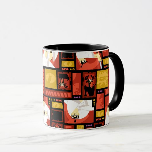 Samurai Jack & Aku Character Art Panel Pattern Mok (Voorkant rechts)