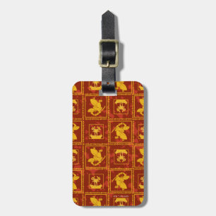Samurai Jack & Aku Golden Silhouette Tile Pattern Bagagelabel
