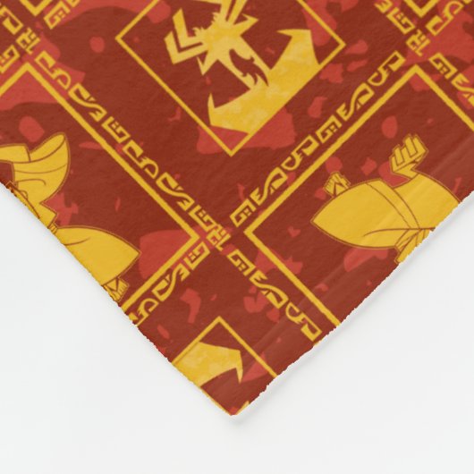 Samurai Jack & Aku Golden Silhouette Tile Pattern Fleece Deken (Hoek)