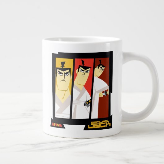 Samurai Jack Character Tri-Panel Futuristic Frame Grote Koffiekop (Rechts)
