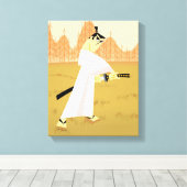 Samurai Jack Drawing Sword Canvas Afdruk (Insitu (Houten vloer))