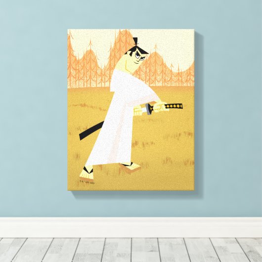 Samurai Jack Drawing Sword Canvas Afdruk (Insitu (Houten vloer))