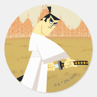 Samurai Jack Drawing Sword Ronde Sticker