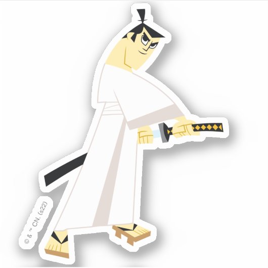 Samurai Jack Drawing Sword Sticker (Voorkant)